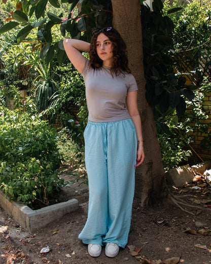 Blue Linen Pants